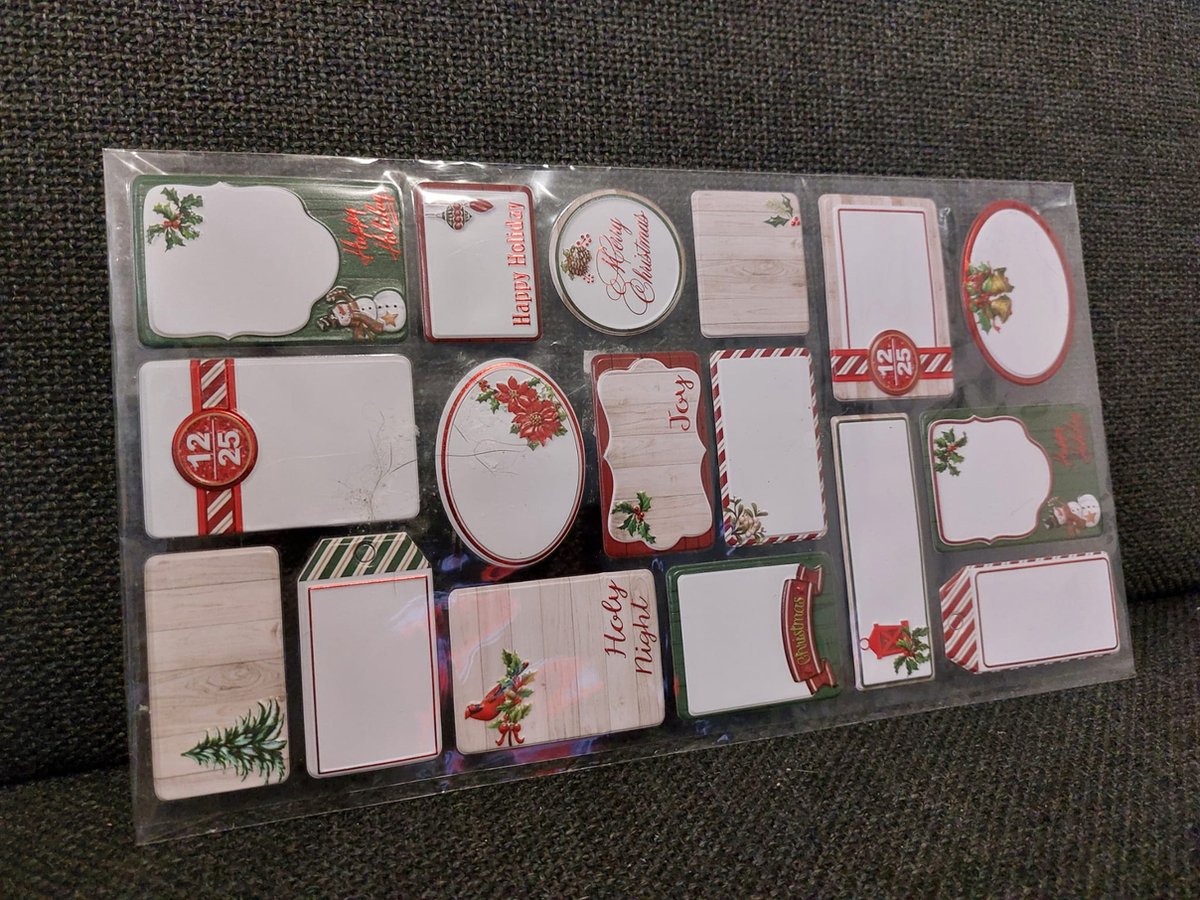 3D Kerststickers - Set van 17 kerststickers - Stickers voor kerstkaarten - Scrapbook - Dagboek - Kerstdecoratie | Rood